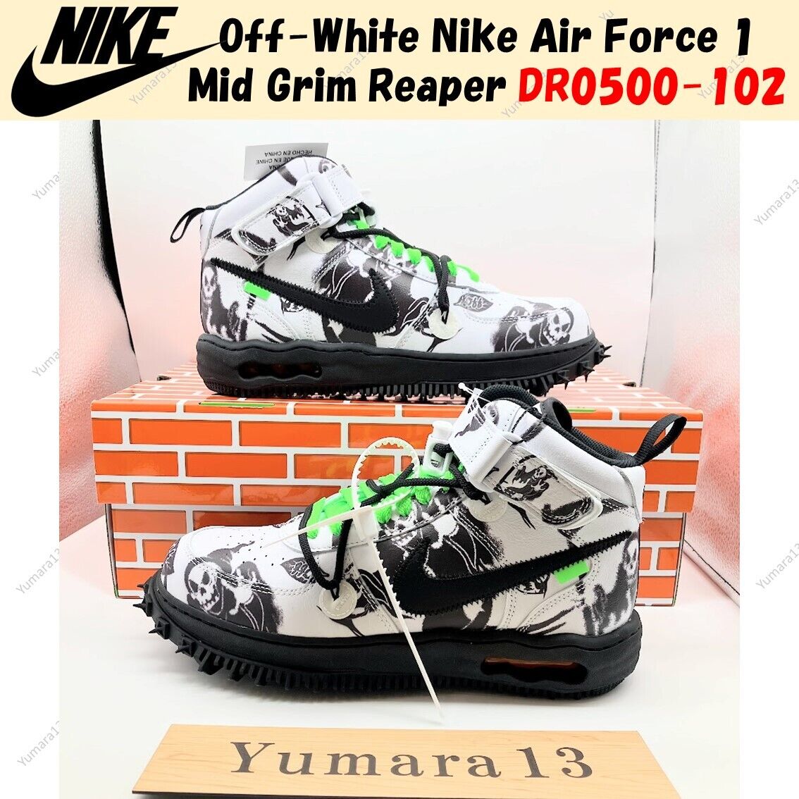 Off-White Nike Air Force 1 Mid Grim Reaper DR0500-102 Men's Off-White Nike Air Force 1 Mid Grim Reaper DR0500-102 Men's