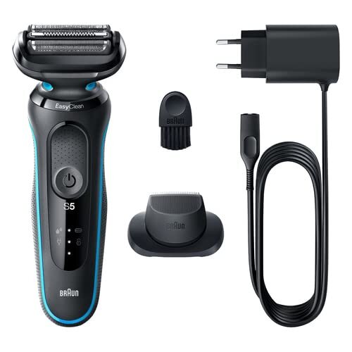 Braun Series 5 51-M1200S Rasoio Trimmer Nero, Blu-image