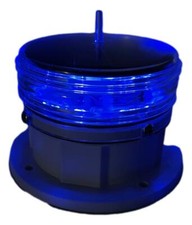 Marine Solar Warning Light - BLUE LED Marine Dock Barge Safety Beacon Light 2NM