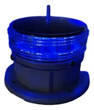 Marine Solar Warning Light - BLUE LED Marine Dock Barge Safety Beacon Light 2NM