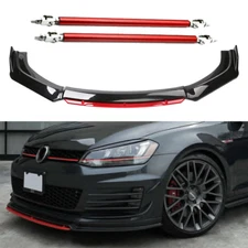 Front Bumper Lip Body Kit Splitter Spoiler Glossy Black Red For Volkswagen Rabb