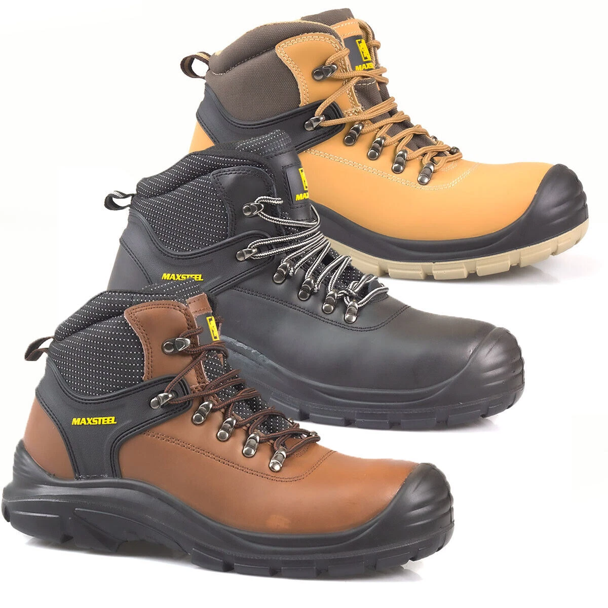 Lace up steel toe work boots hotsell