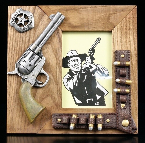 Western Legno Cornici - COLT - Cowboy Pistola Revolver Patronen ...