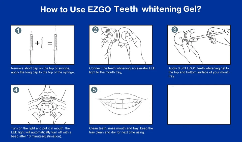 Kit de recarga de gel blanqueador de dientes EZGO 10 jeringas 35 % CP 3 ml para clínica dental en el hogar Foto 3 de 4