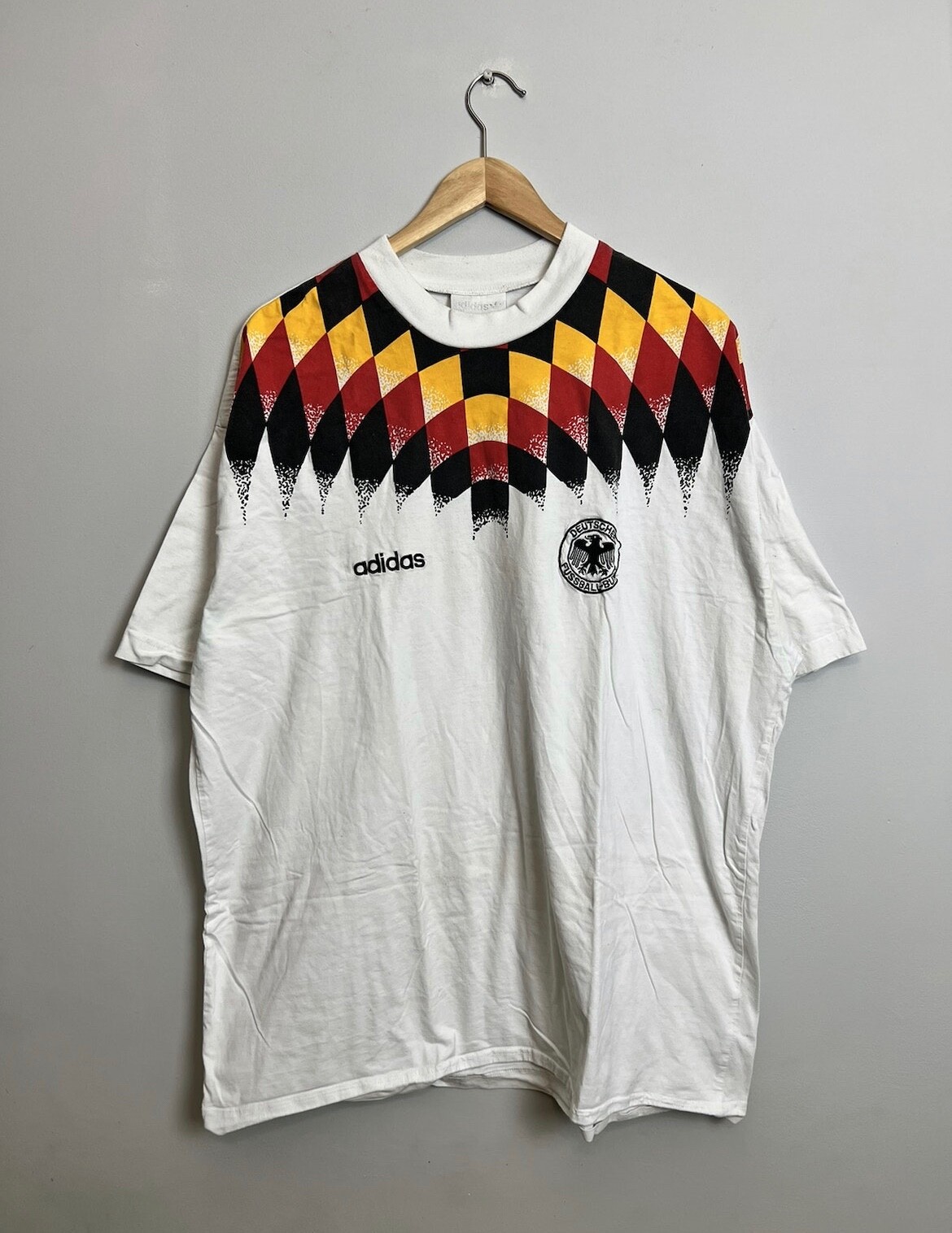 Rare Vintage 90s Germany Deutsche Jersey Adidas Soccer White xl
