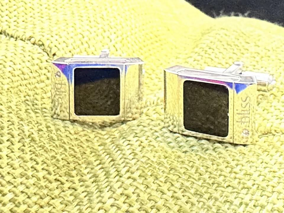 Bliss By Damiani Diamond & Spinel Men Cufflinks Signed Convertible Silver 5507 - Изображение 3 из 4