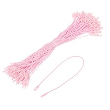 100 x Cotton Hang Tag String Snap Lock Pins Pink 7.8 Inch