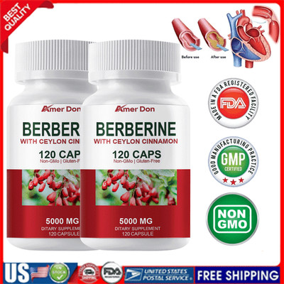 Berberine with Ceylon Cinnamon 5000mg 240 Caps Heart Health & Immune Support