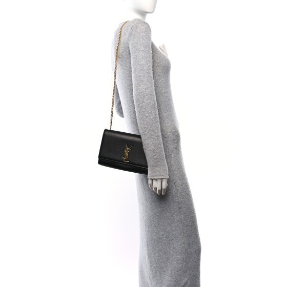 Borsa a tracolla media Saint Laurent Grain de Poudre Monogram Kate SPB JB 349660