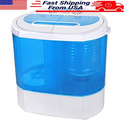 #ad Portable Mini Washer Twin Tub Laundry Machine Compact 9.9lb Efficient Easy Use $127.05