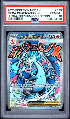 2025 Pokemon MEP EN-ME Black Star Promo #023 Mega Charizard X EX PSA 10