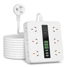 Surge Protector Power Board 4 Outlets USB A C Port Individual Switch Power Strip