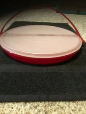 VTG Tupperware RED Divided Relish Tray Carrier Keeper Snack Tray +Lid +Handle