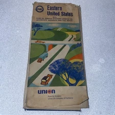 1969 Pure Oil Eastern US Vintage Road Map 