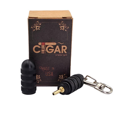 Cigar Prop Lighter Bleed Tool 2.0 Black- Keychain Attachement- Aluminum Body