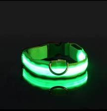 Dog LED Collar Blinking Night Flashing Light Glow Adjustable Pet Safety Size S