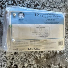 Gerber 100% Cotton prefolded Birdseye Weave Diaper 12 pack NEW OLD STOCK Vintage