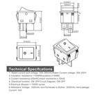 3pack 30A 250V KCD2 KCD4 Rocker Switch DPST 4 Pin Red Lighted 120V Rocker Toggle