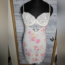 Victoria's Secret White Floral Chemise Babydoll Slip Dress