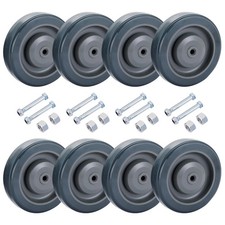 8-Pack 5" Silent Shopping Cart Replacement Wheels with Axles and Bearings