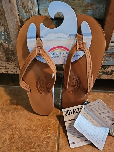Womans Rainbow 301 Alts Flip Flop Sandals Tan Size Med 6.5-7.5