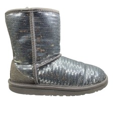 UGG Kids Classic Silver Sequin Winter Snow Boot Size US 5