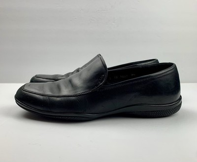 PRADA Black Toblach Loafers Mens Size US 9.5 Sneaker Embossed Logo