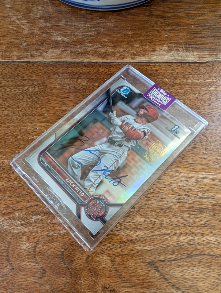 Zach Neto 2025 Topps Archives Signature 1st Bowman Chrome Autograph 24/24 - Image 3 of 4