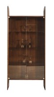 Modern Vitrine Wohnzimmer Braun Glasvitrine Hochwertig Vitrinenschrank