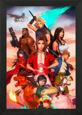 Final Fantasy VII Reunion Gerahmtes Wandbild Poster Leinwanddruck Bild
