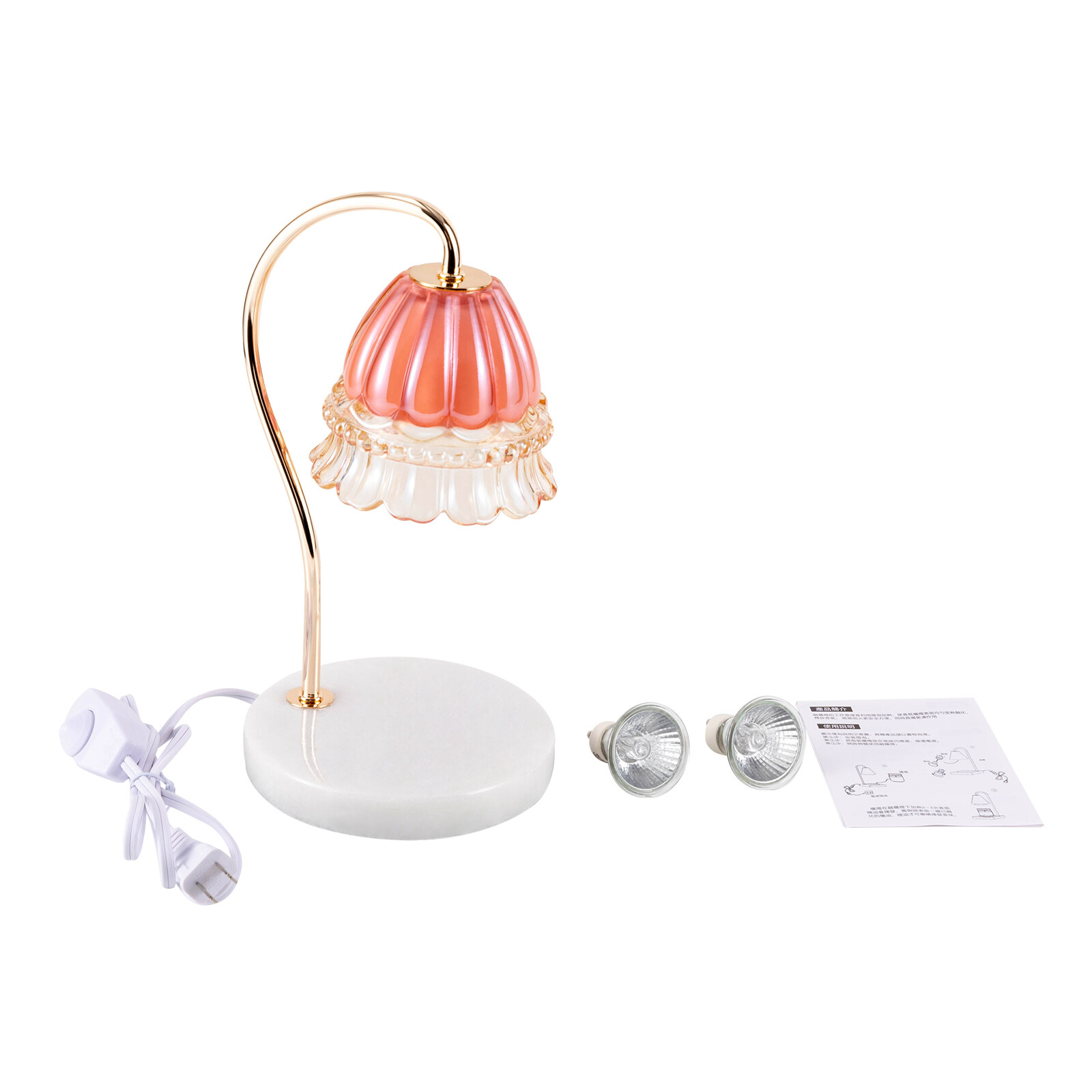 Marble Metal Glass Fragrance Lamps Dimmable Candle Lamp Wax Warmer Idea