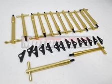 BB Chevy Gold Tall T-Bar Valve Cover Hold Down Kit BBC 396 454 Bolts Mini Tabs