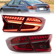 VLAND Red Full LED Tail Lights For 2018 - 2022 Honda Accord w/Start-up Animation