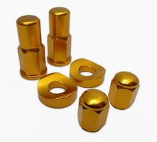 Billet Cnc Gold Rim Lock Nut Valve Stem Cap Kit Yamaha Kawasaki Suzuki Honda Ktm