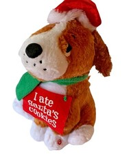 Elvis Presley Battery Operated Plush Dog Animated Singing Blue Christmas Gammy
