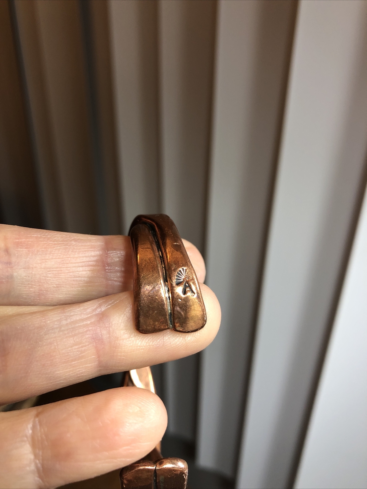 Vintage A marked Solid Copper Hand Crafted Two Ro… - image 5