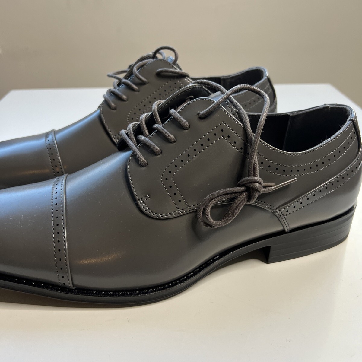 Stacy Adams Oxford Cap Toe Shoes Mens 11 Gray Lace Up New | eBay