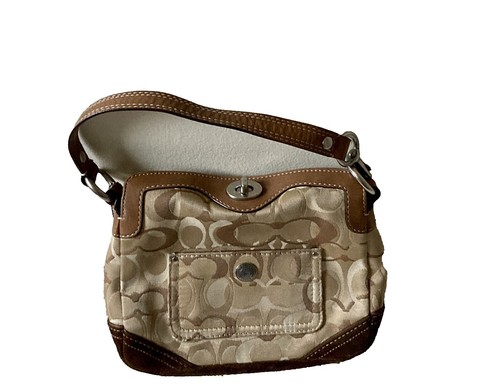 COACH Chelsea Hobo Shoulder Bag Blue Nubuck Leather Turn Lock