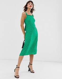 warehouse green spot dress