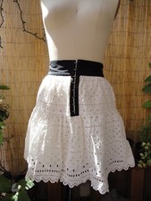  REFORMATION White WENCH EYELET Hook and Eye SKIRT Silk XS Sold Out
