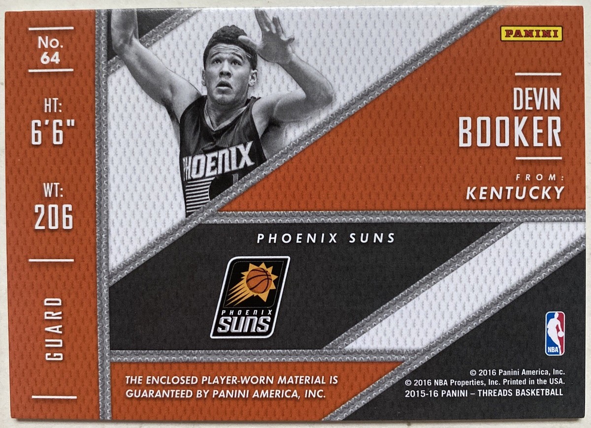 2015 Panini Threads Devin Booker Jumbo Rookie Patch Phoenix