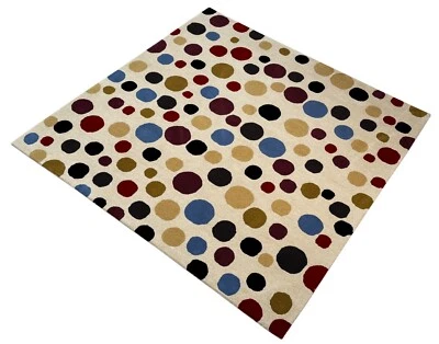 Tapis De Salon 100% Laine Beige 200X200 Cm Tapis Oriental Tissé À La Main CD 2 - Photo 1/4