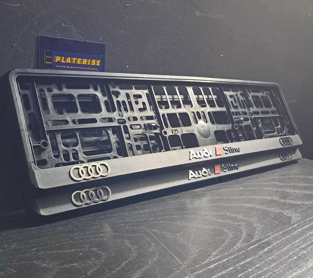 New X2 3D Audi S Line Number Plate Surrounds Holder Frame Any Audi
