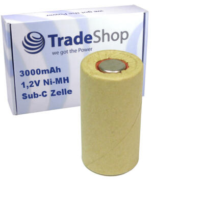 Akku Zelle Sub-C 1,2V / 3.000mAh NIMH Pappmantel hochstromfest