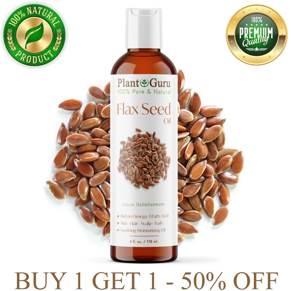 Cold Pressed 100% Pure Flaxseed Oil 4 oz Unrefined Linseed Liquid  