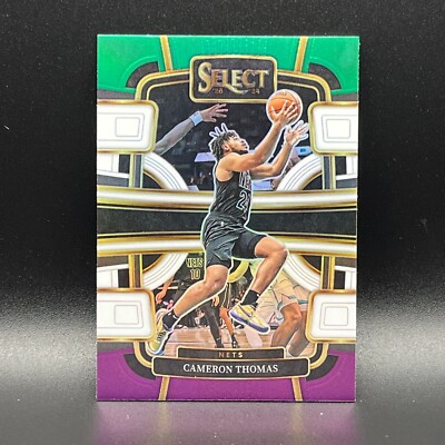 Cameron Thomas 2023-24 Panini Select Concourse Green/White/Purple Prizm #6 Nets