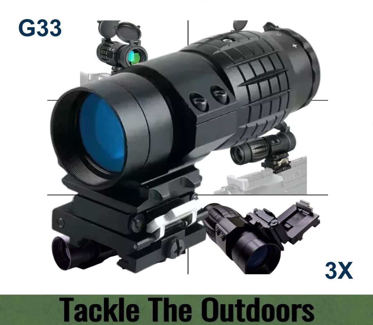 3x Magnifier Scope Tactical Quick Release 20mm Flip To The Side