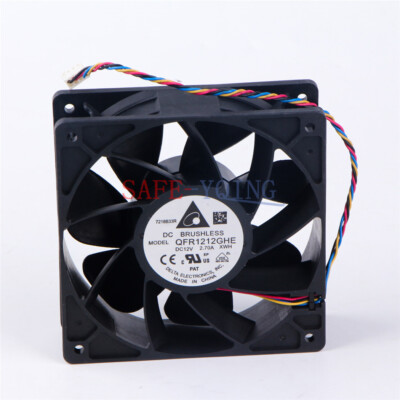 1PC Delta QFR1212GHE 6000 RPM Fan For Antminer S7,S9,D3,L3+,E9+ DC12V 2.70A 4Pin