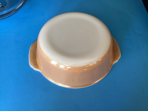 Fire King VTG Oval Peach Luster 1.5qt Casserole Dish #13 , with Glass Lid #407 - Picture 6 of 14