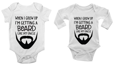When I Grow Up I'm Getting A Beard Like Uncle Boys Baby Vest Bodysuit